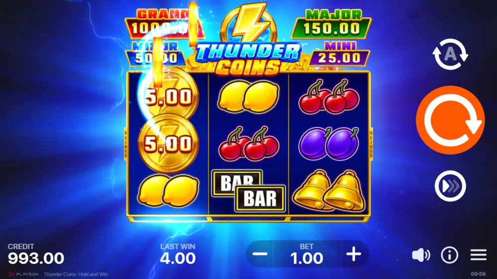 thunder coins thunder bonus walze 2 sammelt werte der bonus-symbole